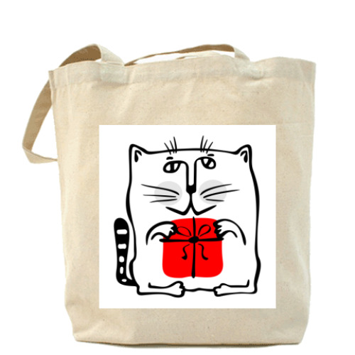 Сумка шоппер с принтом Котище