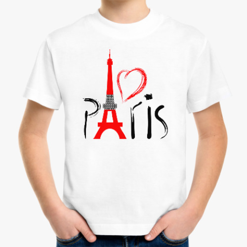 Детская футболка с принтом I Love Paris