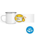 Кружка металлическая белая (круговая запечатка)