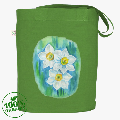 Сумка шоппер с принтом Синяя птица