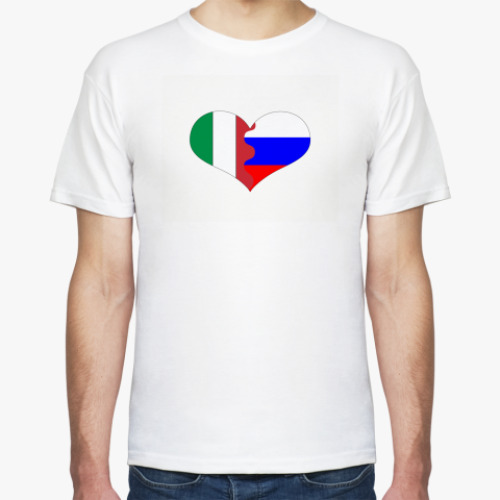 Футболка с принтом Россия - Италия