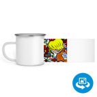 Кружка металлическая белая (круговая запечатка)