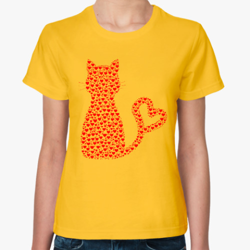 Женская футболка Влюблённый кот