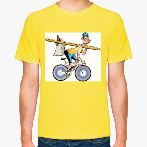 Футболка с принтом Веселый велосипедист