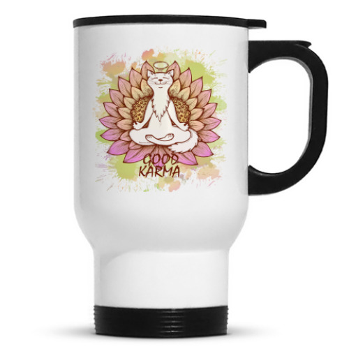 Кружка-термос с принтом Хорошая карма
