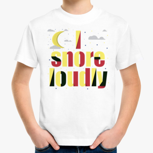 Детская футболка с принтом Храплю громко