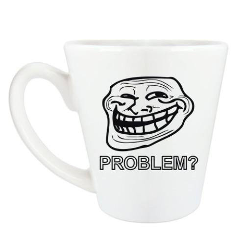 Чашка Латте с принтом TrollFace