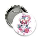 Значок 58 мм Flower skull