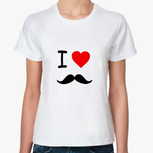 Классическая футболка с принтом  I love Usachev