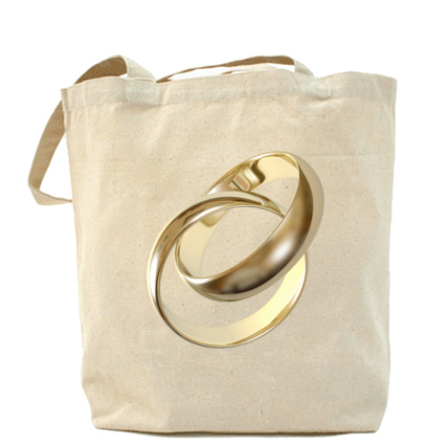 Сумка шоппер с принтом Свадебные кольца