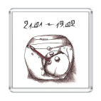 Магнит 6.5 x 6.5 см водолей