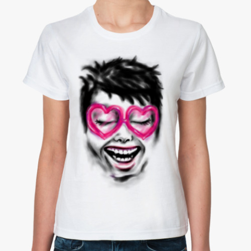 Классическая футболка с принтом 'Ахахашка'