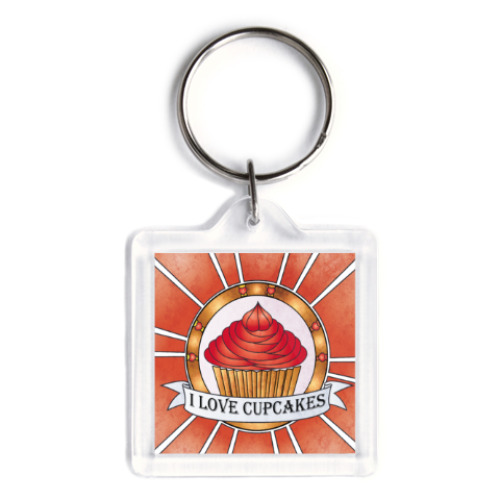 Брелок с принтом I love cupcakes