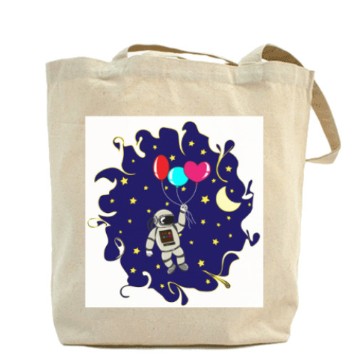 Сумка шоппер с принтом С любовью из космоса