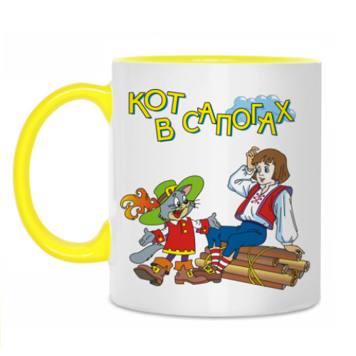 Кружка с принтом 'Кот в сапогах'