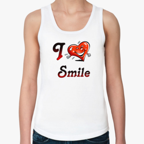 Женская майка I love smile