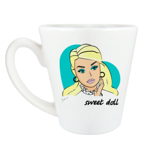 Чашка Латте с принтом Сладкая куколка