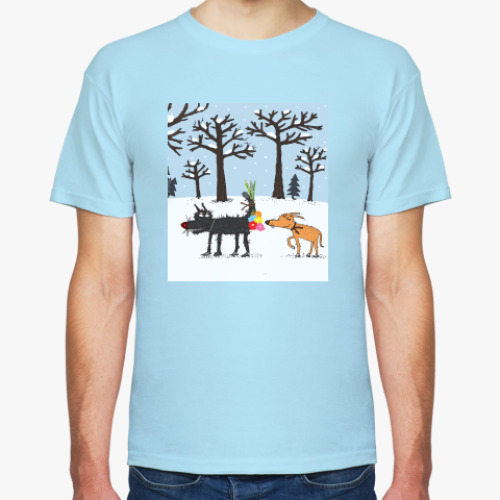 Футболка с принтом собаки романтика