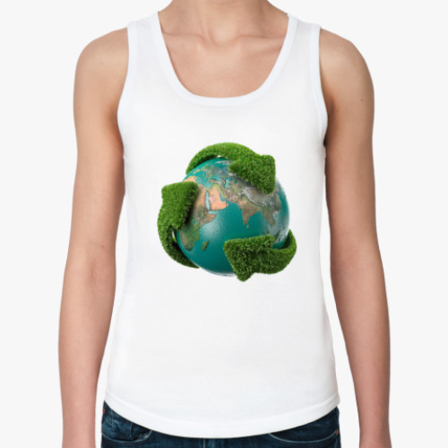 Женская майка с принтом  Эко глобус