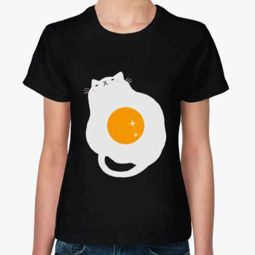 Женская футболка Кот-яичница