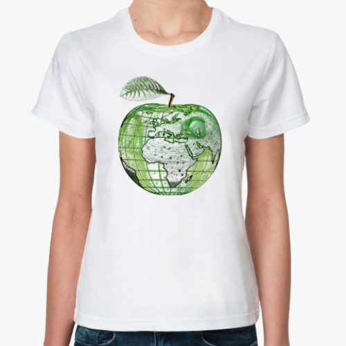 Классическая футболка с принтом Яблочко