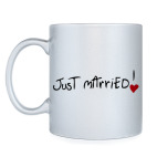 Кружка серебристая Just Married