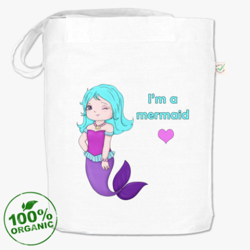 Сумка шоппер с принтом Милая русалочка