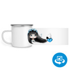 Кружка металлическая белая (круговая запечатка)