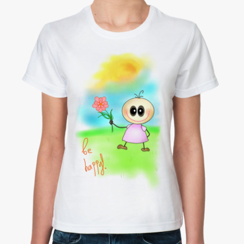 Классическая футболка с принтом 'Бебешка'