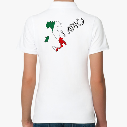 Женская рубашка поло (печать) с принтом Я люблю тебя по-итальянски