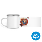 Кружка металлическая белая (круговая запечатка)