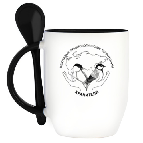 Кружка с ложкой с принтом Хранители КОТР