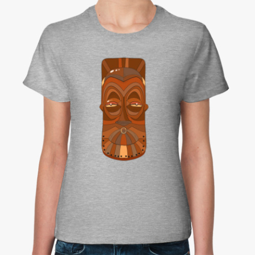 Женская футболка Африканская деревянная маска