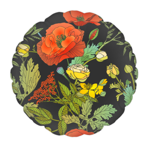 Подушка с принтом Цветы