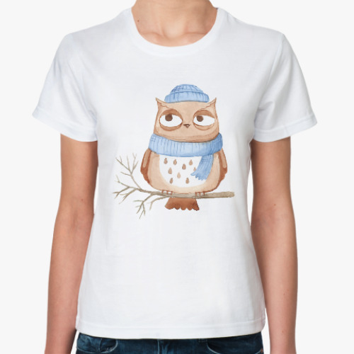Классическая футболка Зимняя сова