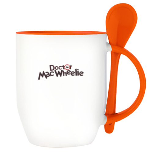 Кружка с ложкой с принтом Доктор Машинкова / Doctor Mac Wheelie