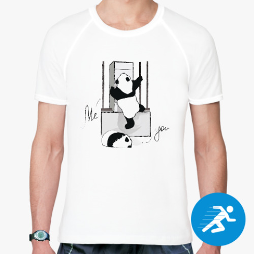 Спортивная футболка Climbing animals: Panda