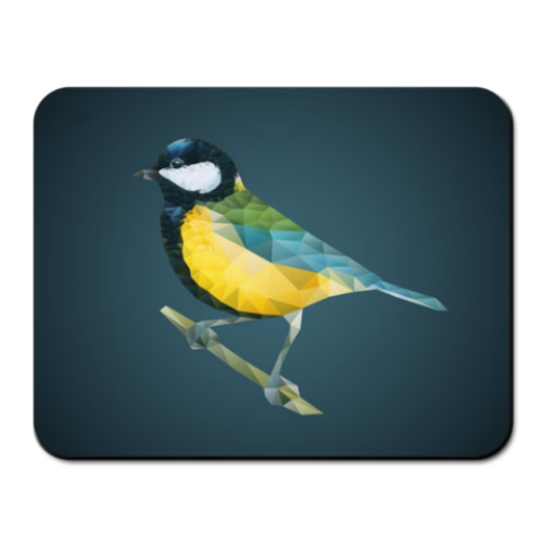 Коврик для мыши с принтом Птица Синица