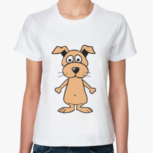 Классическая футболка с принтом Собачка