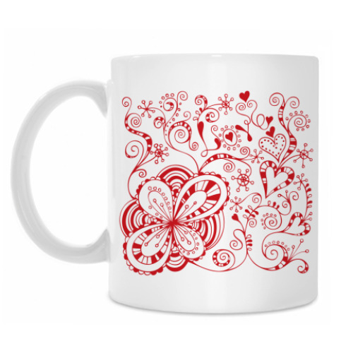 Кружка с принтом Цветы любви
