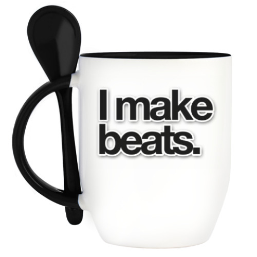 Кружка с ложкой 'I Make Beats'