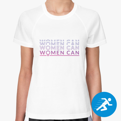 Женская спортивная футболка Women can