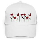 Кепка / бейсболка, белая (печать) Маки