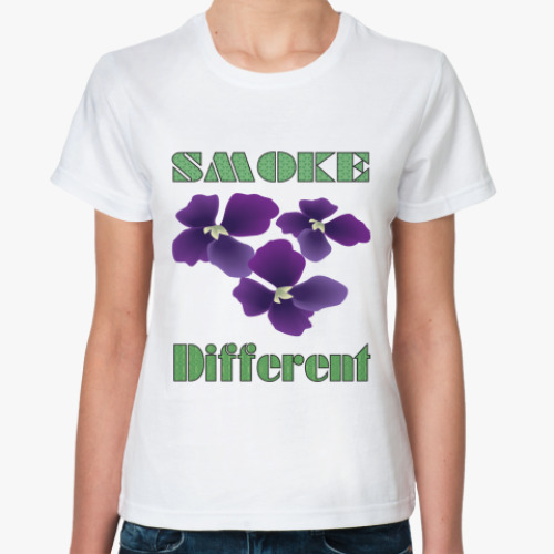 Классическая футболка с принтом Smoke different