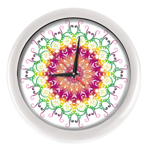 Настенные часы Этническая Цветочная Мандала