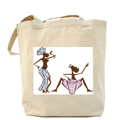 Сумка шоппер с принтом человечки