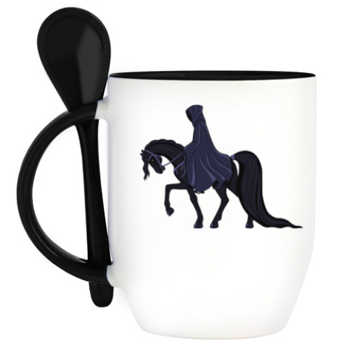 Кружка с ложкой с принтом Назгул / Nazgul