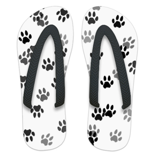 Шлепанцы (сланцы) с принтом Следы