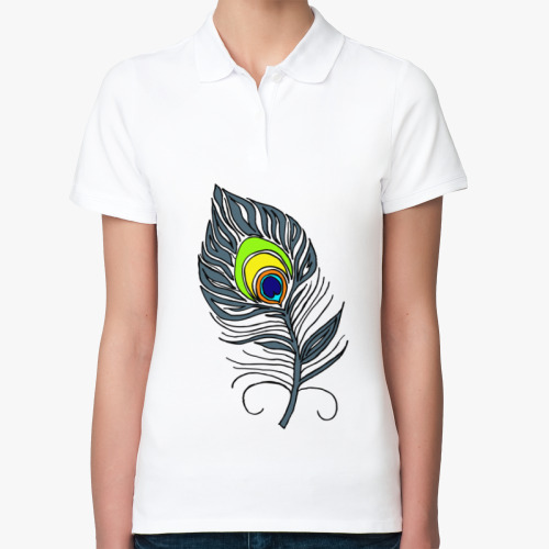 Женская рубашка поло (печать) с принтом Весна