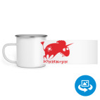 Кружка металлическая белая (круговая запечатка)